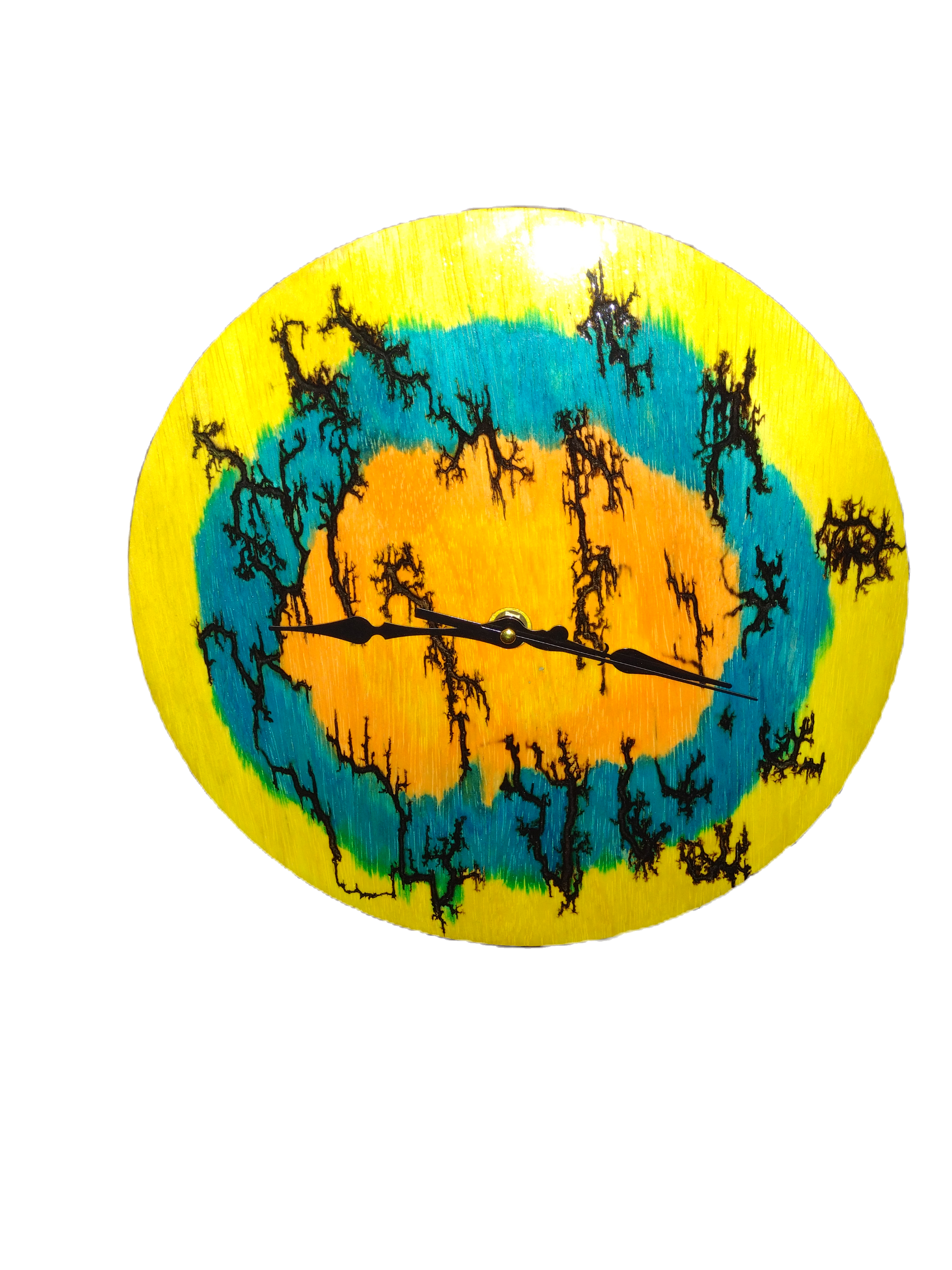 12" Fractal Burnt Clock (c) image 0