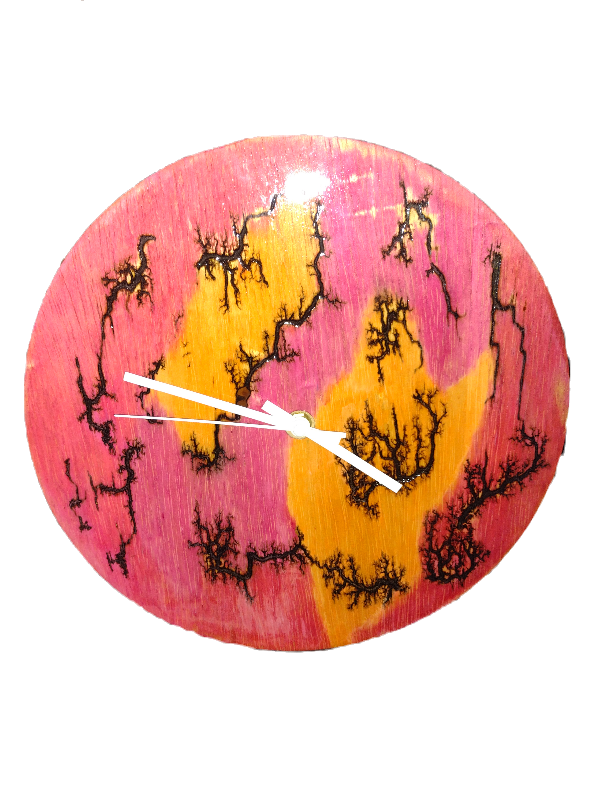 12" Fractal Burnt Clock (b) image 0