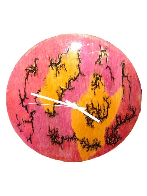 12" Fractal Burnt Clock (b) image 0