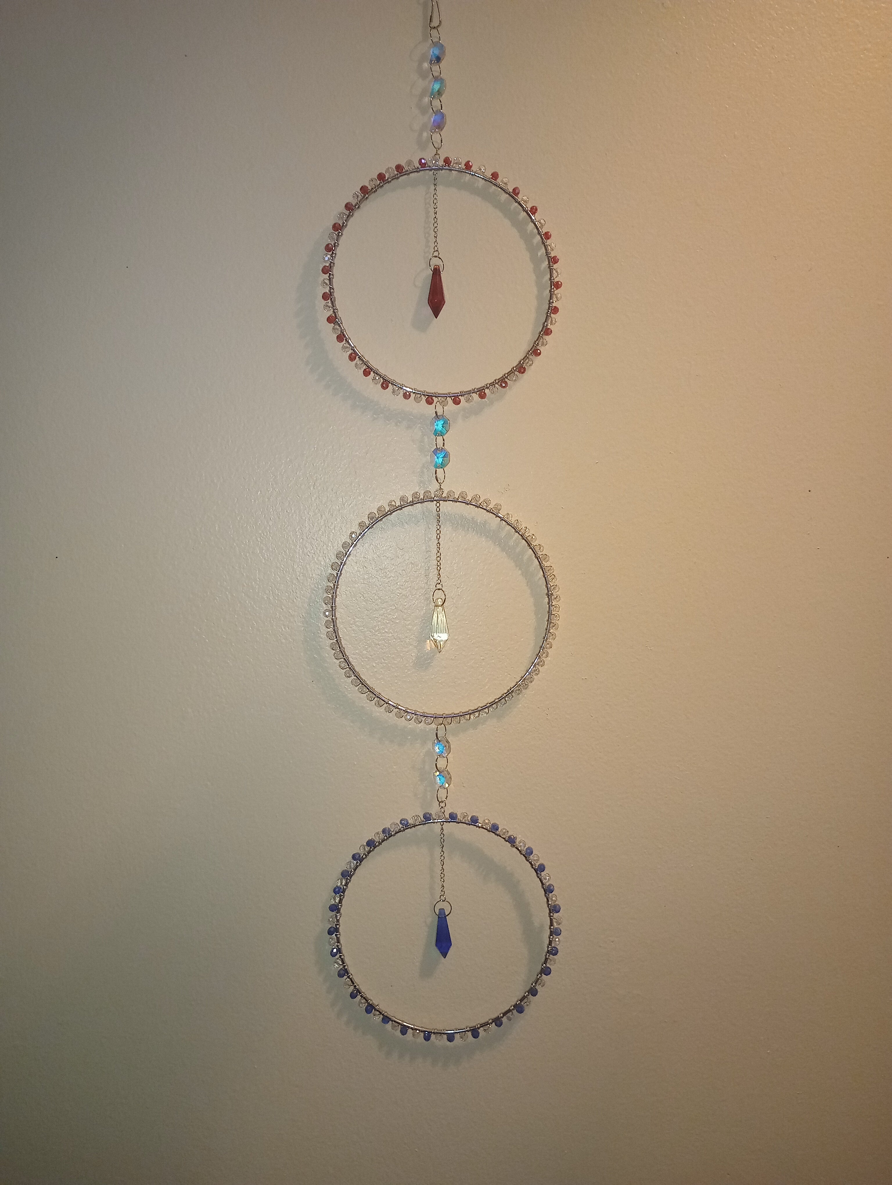Suncatcher -Vertical 3 ring Patriotic image 0