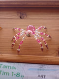 Beaded tabletop spider -pink body image 0