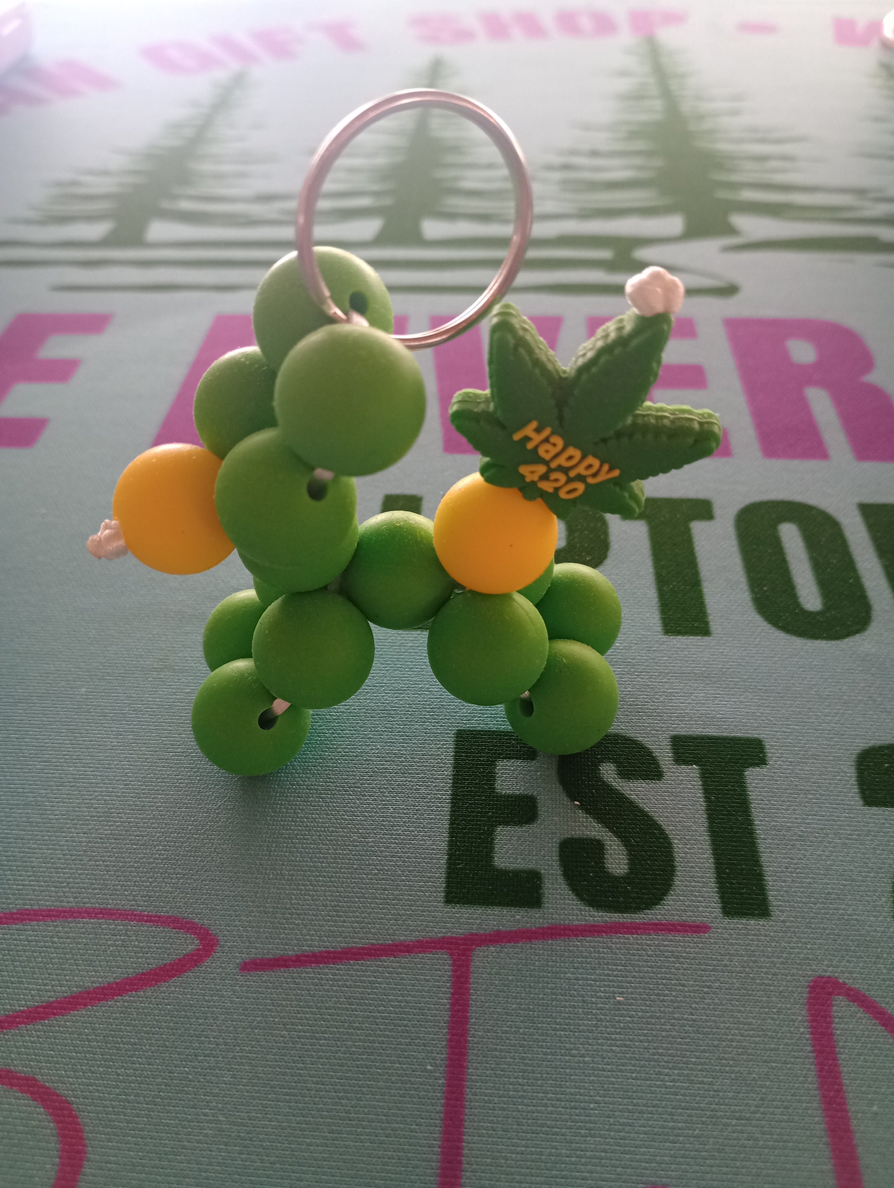 Keychain - Happy 420 balloon dog image 0