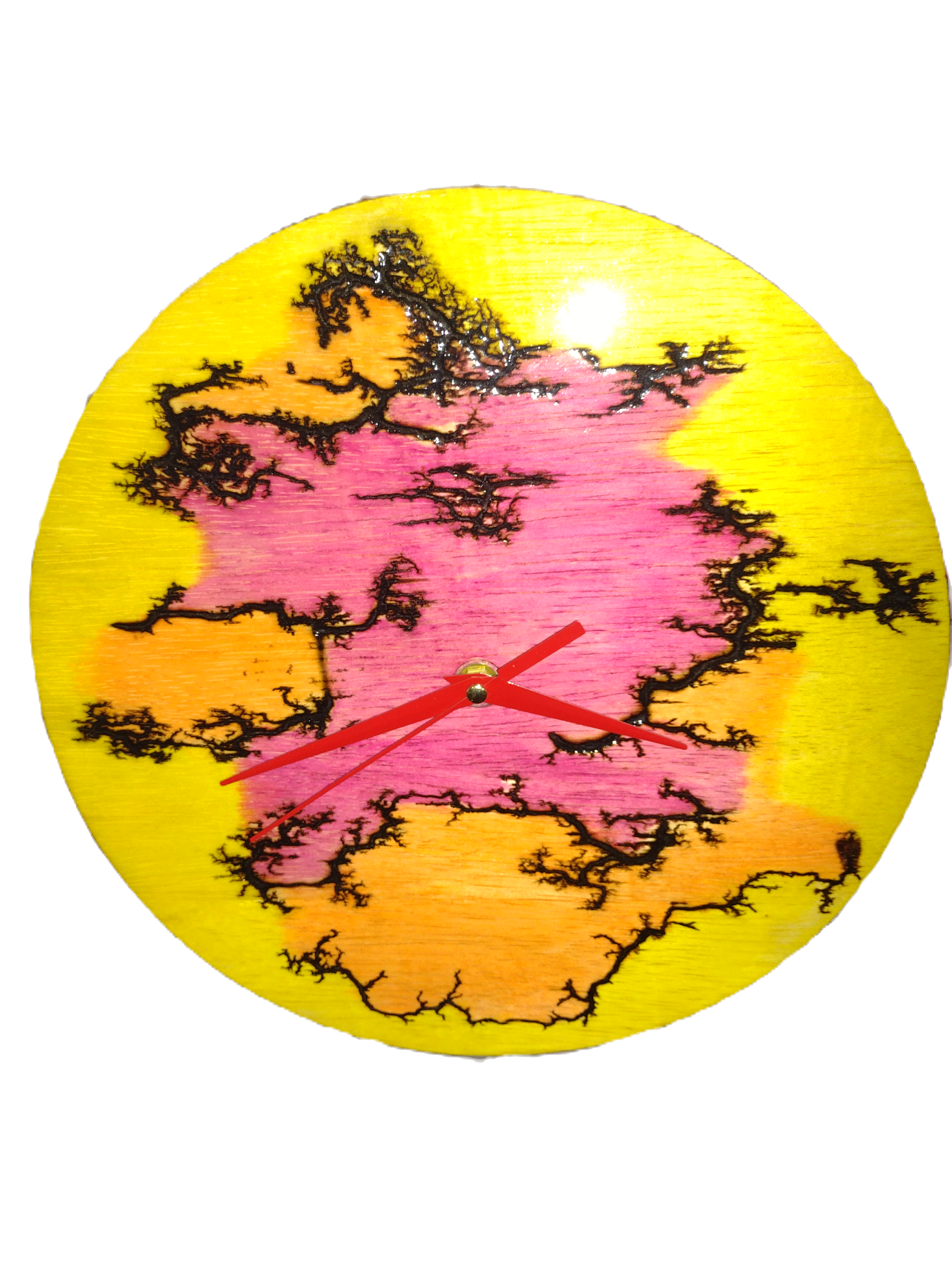 12" Fractal Burnt Clock (a) image 0