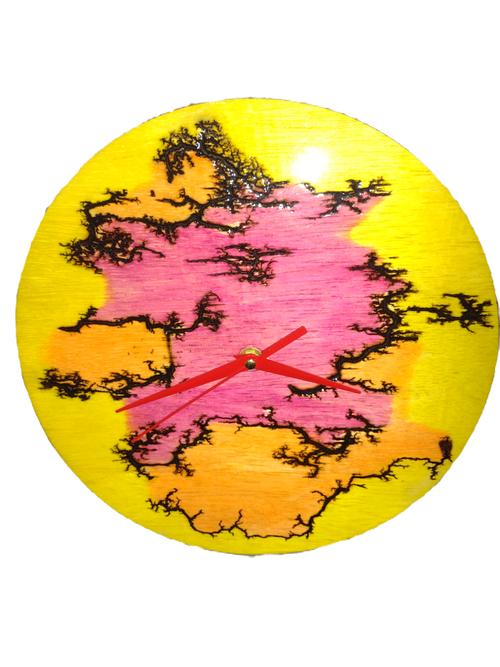 12" Fractal Burnt Clock (a) image 0