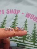 Token Ring (Light Blue and Dark Blue Frosted Glass Beads)