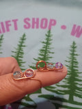Token Ring (Light Blue and Purple Glass Beads)