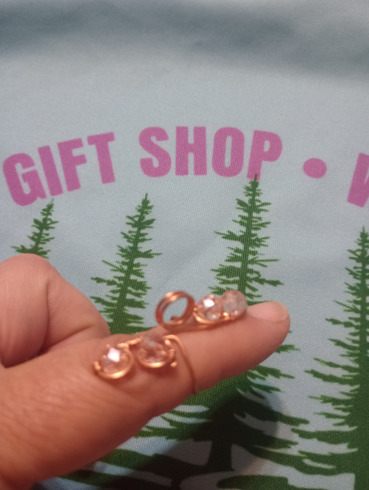Token Ring (Light Pink Glass Beads)