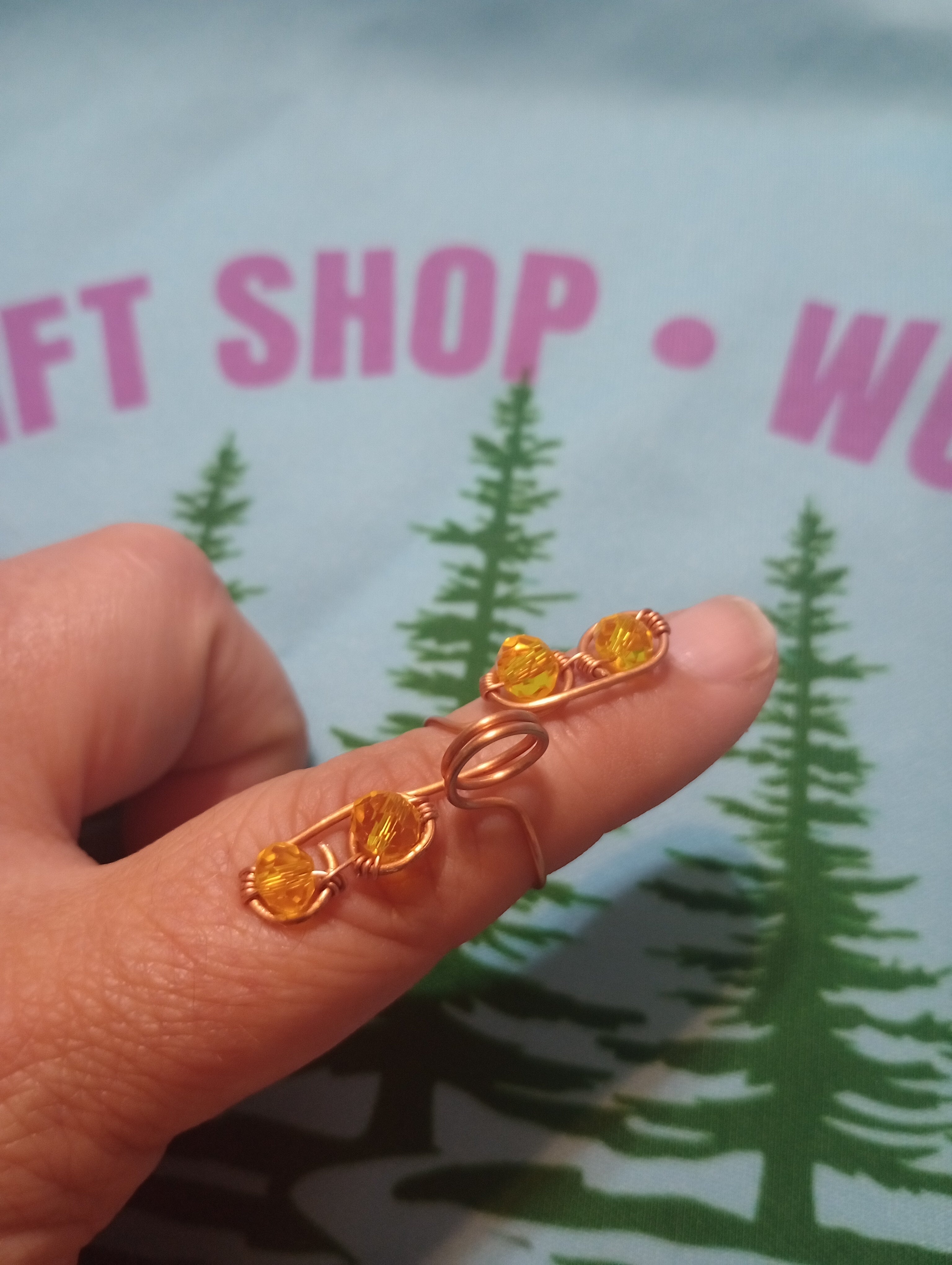 Token Ring (Golden Yellow Glass Beads)