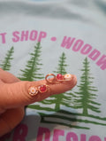 Token Ring (Daisies with Red Glass Beads )